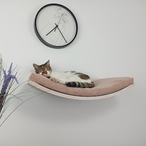 Cosy Cat Wall Shelf – Premium Floating Perch with Soft, Removable Cushion and Modern Wood Base SH-W-A60