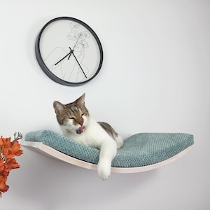 Modern Cat Wall Shelf – Floating Wood Perch with Soft, Removable Cushion for Ultimate Comfort SH-W-A60