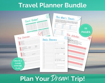 Ultieme reisplannerbundel | Reisschema, paklijsten, budgettracker en meer | Afdrukbare kit vakantieplanning