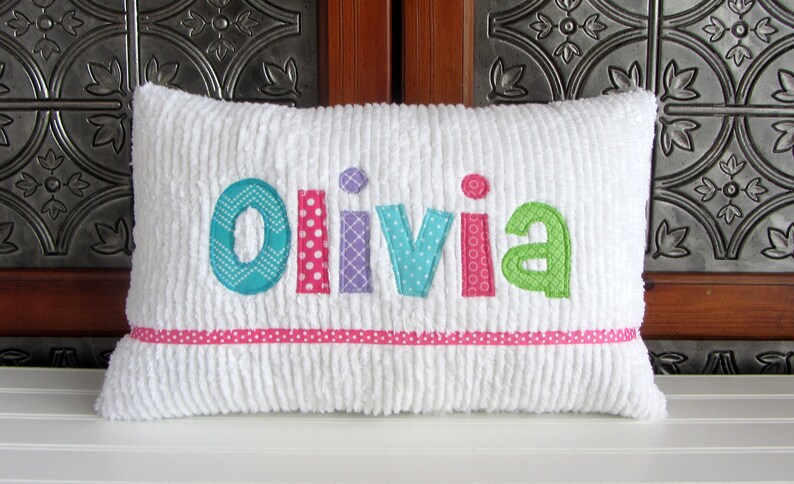 Personalized Baby Girl Pillow Baby Name Pillow Bright Colors Etsy
