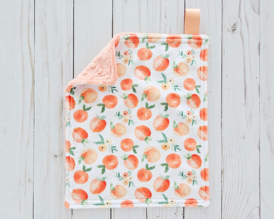 Mini Lovey Peaches Peach Cuddle Minky Lovey Baby Gift Etsy