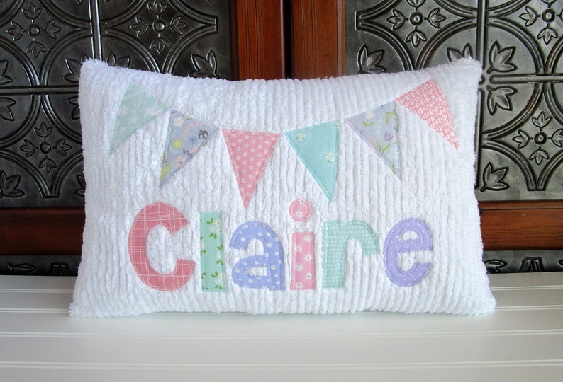 Personalized Baby Pillow for Girls Girl Pillow with Flags Etsy