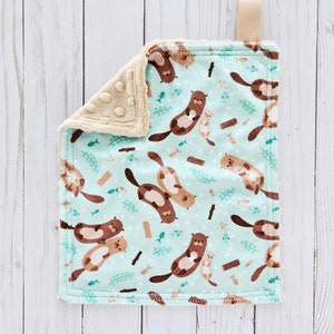 Mini Lovey: Mint Otters + Tan Cuddle. Minky Lovey. Mint Lovey. Sea Life Lovey. Tan Lovey. Baby Lovey. Baby Gift. Quick Ship