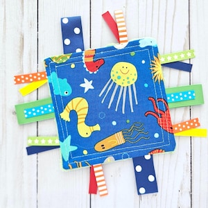 Baby Boy Crinkle: Blue Fish. Ribbon Crinkle. Crinkle Toy. Baby Boy Gift. Baby Crinkle. Crinkle Paper. Quick Ship