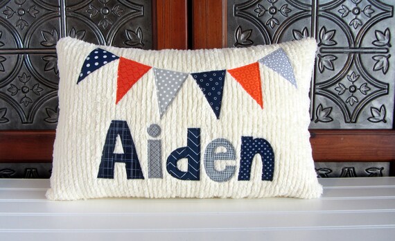 Personalized Name Pillow Flags Boy Pillow New Baby Gift Etsy