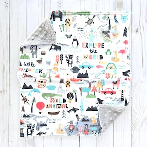 Lovey: Little Explorer. Minky Lovey. Baby Gift. Explorer Lovey. Animal Lovey. Map Lovey. Travel Lovey. Baby Boy Lovey. Quick Ship