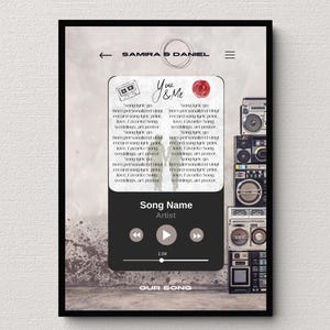 Personalized Song Lyrics Print - Custom Music Poster, Customizable Music Gift, Song Lyric Poster, Favorite Song Poster, Love, Best Gift.