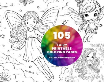 Fairy Coloring Pages for Kids, 105 Fantasy Sheets (PDF Download)