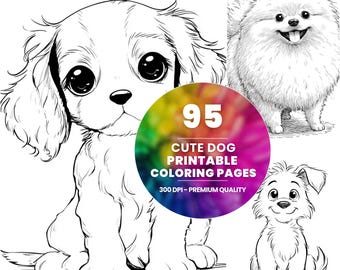 Dibujos para colorear de perros para niños: Diseños fáciles de cachorros (PDF imprimible)