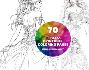 Dibujos para colorear de princesas kawaii para niños: versiones imprimibles (PDF, PNG)