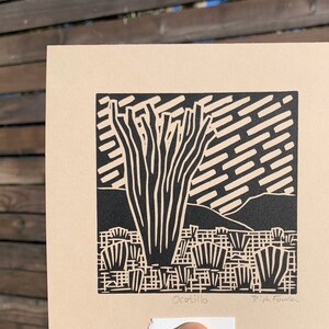 Ocotillo Print, Palm Springs Print, Linocut Print Desert, Joshua Tree Print, Desert Original Art, Ocotillo Wall Art, Anza Borrego