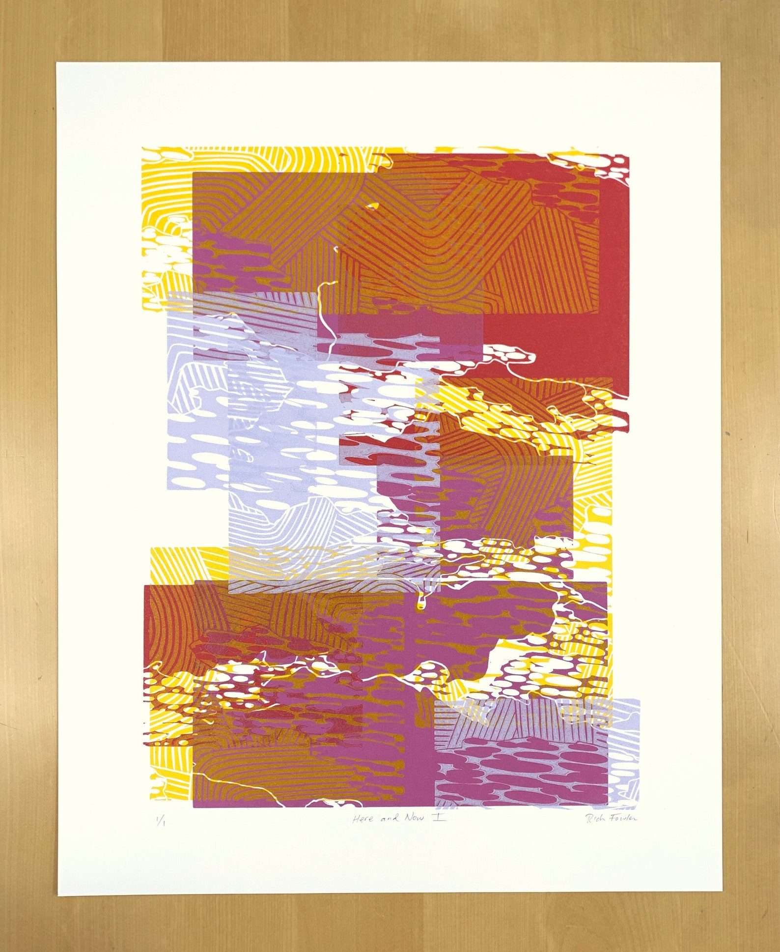 Sky Linocut Original Modern Art Sunset Linocut Clouds Lino Etsy