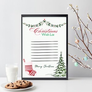 Weihnachtswunschliste zum Ausdrucken