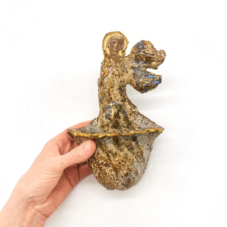 Pila de agua bendita, regalos católicos, arte católico, decoración católica para el hogar, decoración católica para la pared, santos católicos, madre católica, mamá católica imagen 1