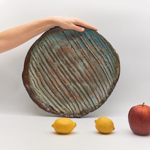 Plato de cerámica para mesa de café, regalo de inauguración de la casa, decoración de cocina, regalos de inauguración de la casa, wabi sabi, frutero, bandeja para servir