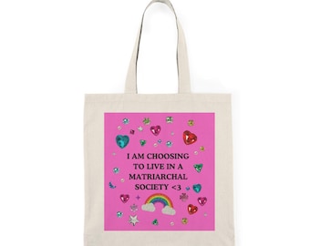 Empowering Tote Bag, Feminist Canvas Bag, Reusable Shopping Tote, Eco-Friendly Gift, Pride Week Accessory, Everyday Carryall