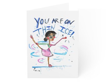 Grußkarten, You Are on Thin Ice, 1, 10, 30, 50 Stück, Neuheit Briefpapier, lustige Karten, Kartenset, humorvolle Grüße, leere Grußkarten