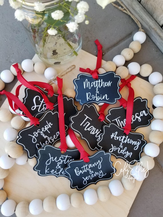 Custom Stocking Tags Chalkboard Style Christmas Stocking Etsy