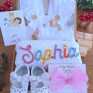 Einzigartige personalisierte Baby Geschenkset, Babyparty Geschenkbox, Neugeborenen Geschenkbox, Babydecke, Willkommen Baby Geschenkbox, neues Babygeschenk, Babydecke