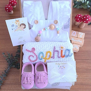 Personalized Pink Baby Gift Set, Baby Shower Gift Box, Newborn Gift Box