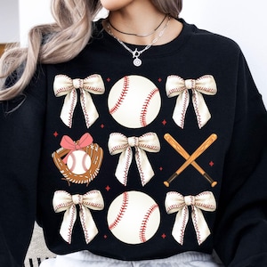Retro Baseball Coquette Bow PNG: Shirt Design (Digital Download)