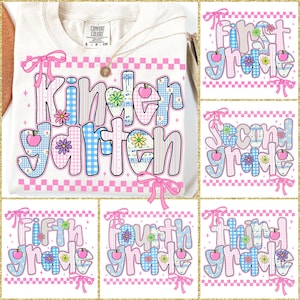 Preppy Back to School Floral Bundle, First Day Of School, School Png, Preppy School Png, First/Second/Third Grade Design, School Bundle Png