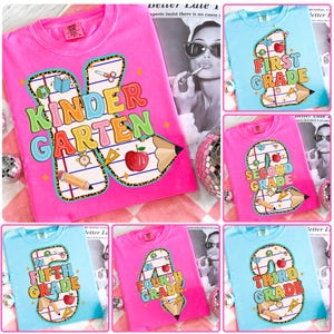 Preppy Back to School Bundle PNG, Coquette Teacher First Day of School Shirt Design, Girly Pencil Back To School, Pre-k 1st/2nd/3rd Grade