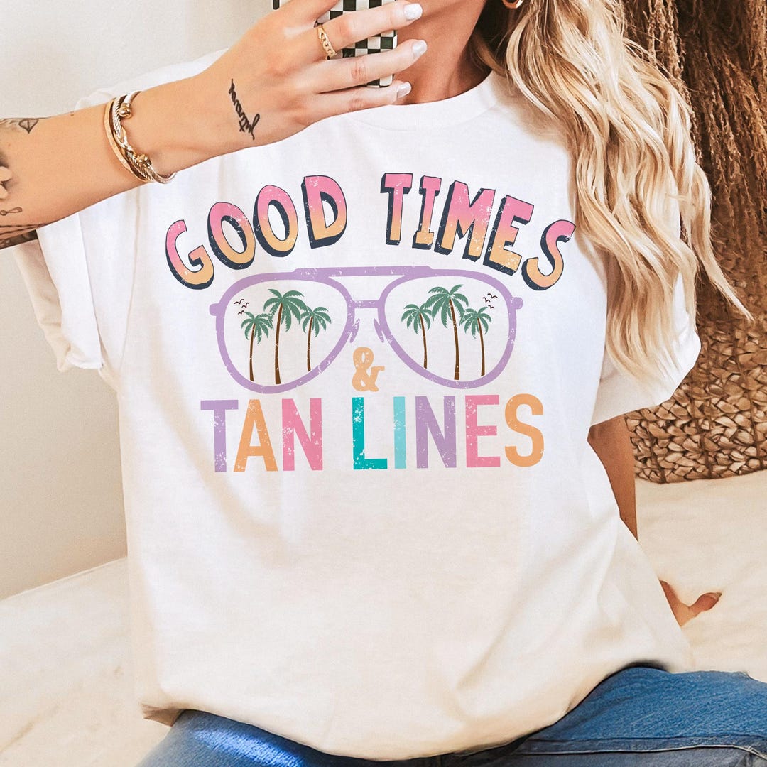 Good Times and Tan Lines PNG, Summer Vibes Png, Retro Summer Png ...