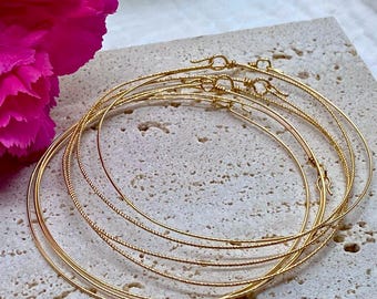 Maïa | 14K Gold or 925 Silver Weekly Bracelets | Set of 7 Bracelets | Bangle Bracelet | Minimalist Style | Gift for Her