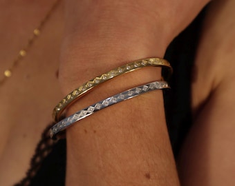 Layla | Gold or Silver Bangle | Diamond Bangle | Silver Bangle | Gold Plated Bracelet | Ethnic Bangle | Minimalist Style | Gift for Her