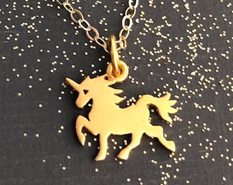 Gold Unicorn Necklace Sterling Silver Unicorn Necklace Sterling Silver Little girl Necklace