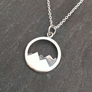Sterling Silver Mountain Forest Ocean Necklace - Etsy