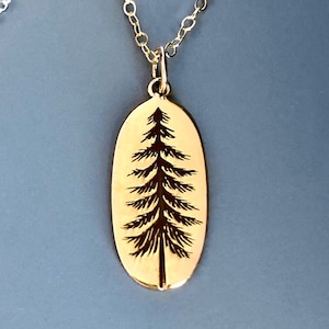 Golden Pine Tree Necklace