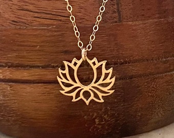 Golden Blooming Lotus Necklace