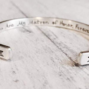 Pulsera de manguito de plata de ley - Manguito de mensaje secreto personalizado mate personalizado madre hijos niño mamá bebé esposa