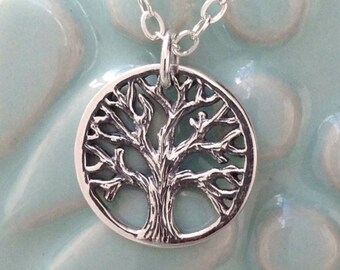 Sterling Silver Tree of Life Necklace Nature Sterling Silver Oak Tree Necklace Gold