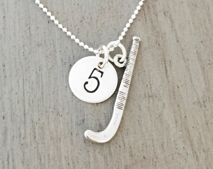 Sterling Silver Field Hockey Necklace Sports Number Necklace Etsy