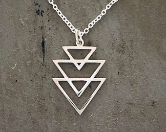 Sterling Silver Triangle Necklace Layering