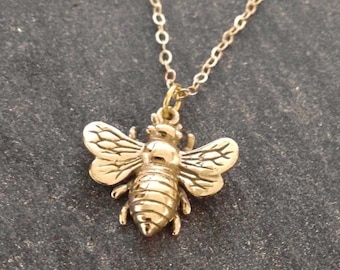 Sterling Silver Honeycomb Hexagon Bee Necklace