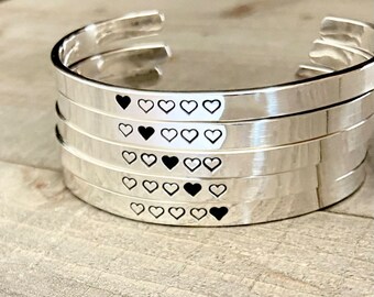 Sterling Silver Cuff Bracelet Secret Message Cuff Custom Matte