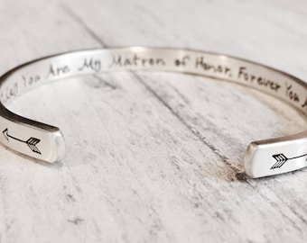 Sterling Silver Cuff Bracelet - Secret Message Cuff Custom Matte Personalized Mother Children Child Mom Baby Wife