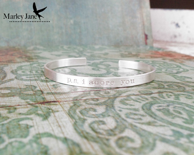 Sterling Silver Cuff Bracelet Secret Message Cuff Custom Matte Personalized Mother Children Child Mom Baby Wife