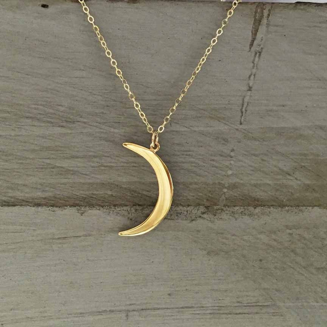 Golden Moon Necklace Lunar Necklace I Love You to the Moon and - Etsy