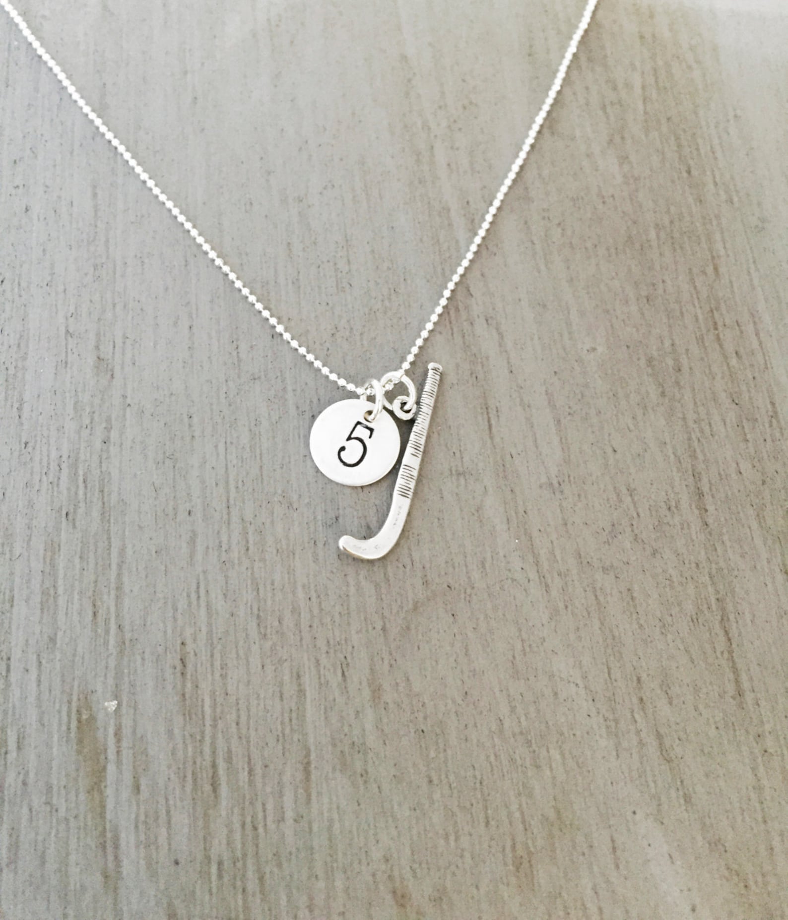 Sterling Silver Field Hockey Necklace Sports Number Necklace Etsy