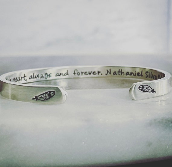 Personalized sterling hotsell silver cuff bracelet