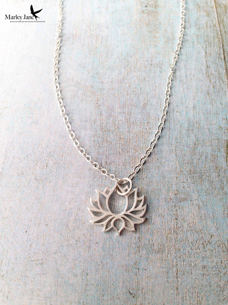 Sterling Silver Blooming Lotus Necklace Yoga Jewelry Lotus - Etsy