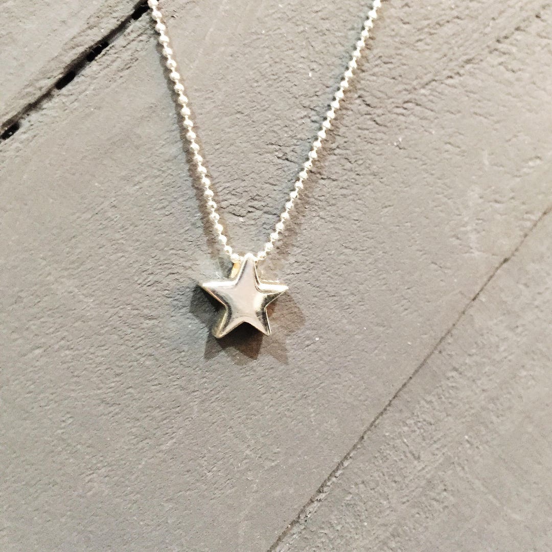 Tiny Sterling Silver Star Necklace - Etsy
