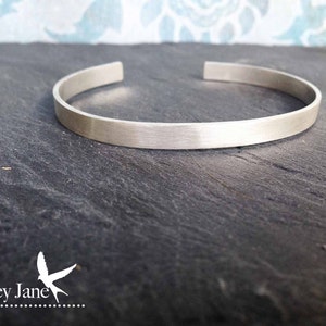 Sterling Silver Cuff Bracelet  Sterling Silver Cuff Bracelet Matte Finish  Sterling Silver Cuff Bracelet Shiny Finish .2 inch 1/4 inch wide