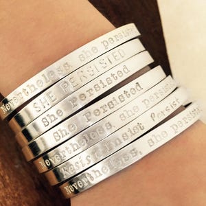 Sterling Silver Cuff Bracelet Secret Message Cuff Custom Matte Personalized Mother Children Child Mom Baby Wife image 1