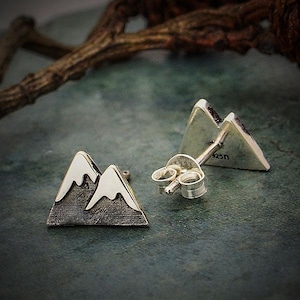 Sterling Silver Mountain Earrings